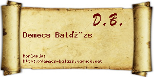 Demecs Balázs névjegykártya